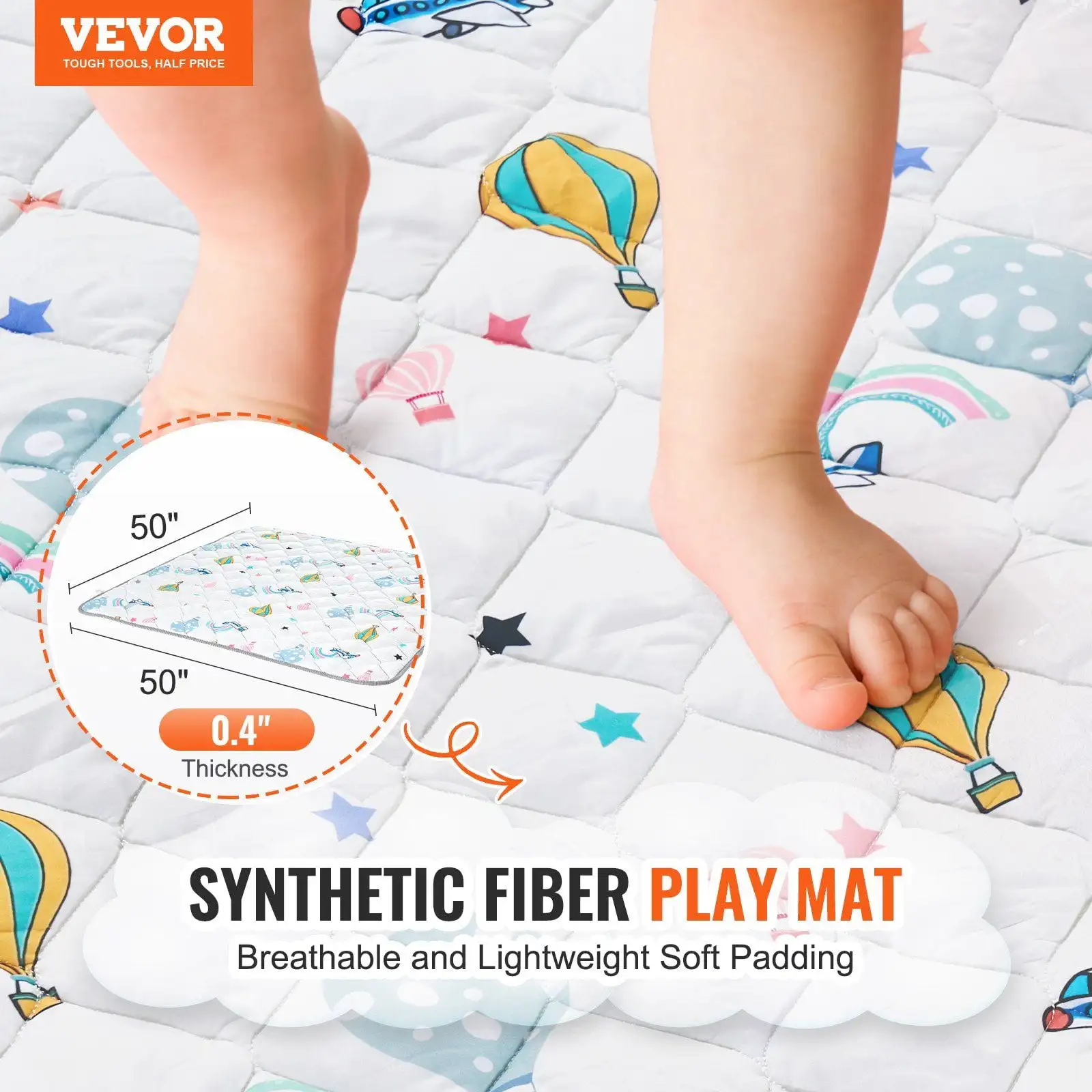 50"x50" Baby Play Mat Kids Crawling Soft Floor Playmat Infant Activity Mat