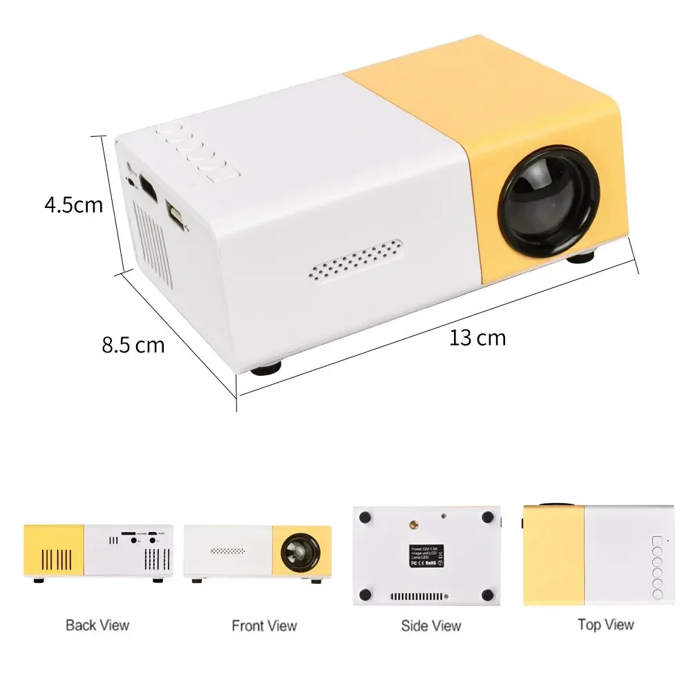 Projector Upgraded Version 1000 Lumen 320x240P HDMI-compatible USB YG300 Audio Home Media Player Projector