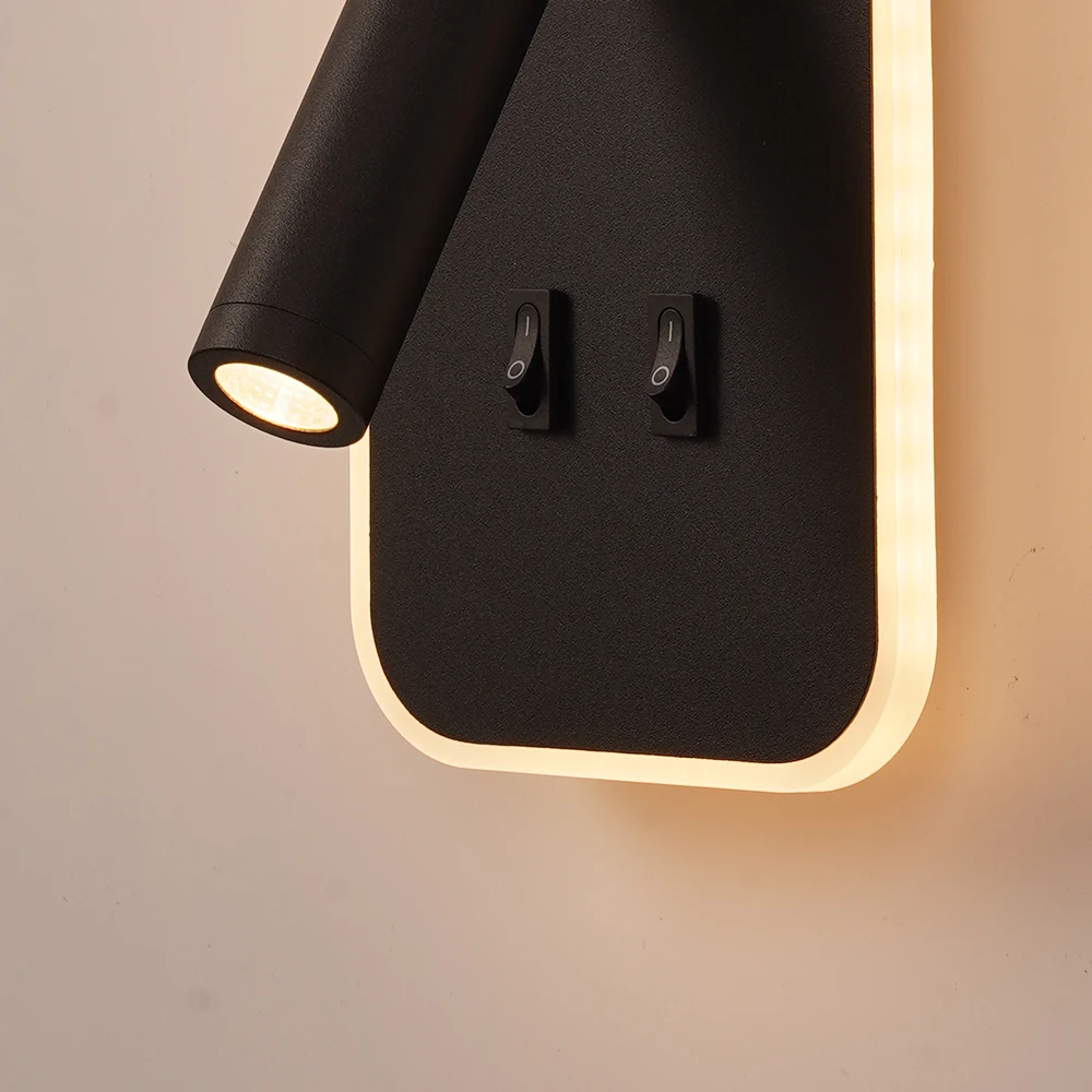 Luz de pared de 3W y 10W, retroiluminación, rotación de 350 grados, lámpara de pared ajustable, candelabro de lectura para estudio de cabecera de dormitorio de hotel con interruptor