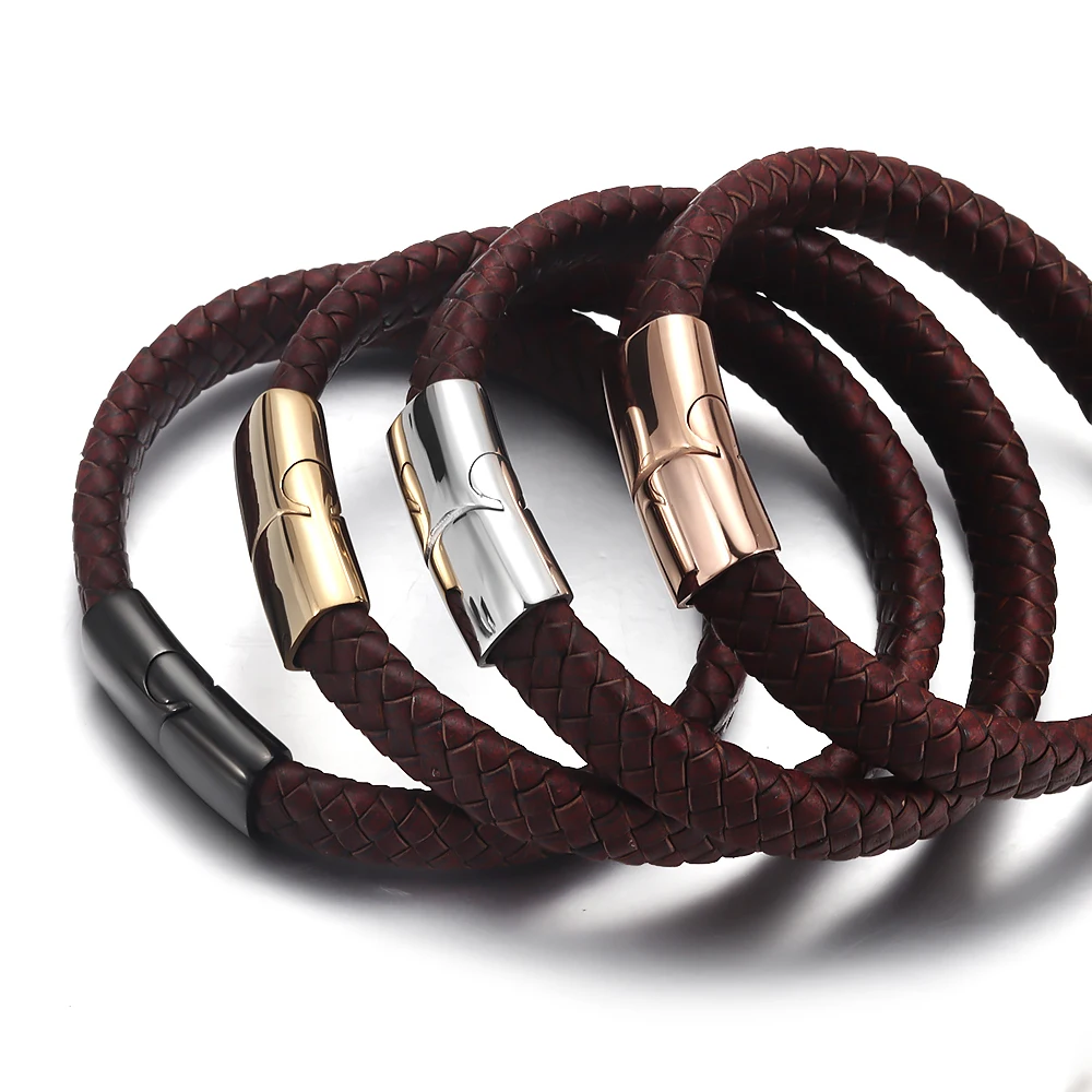 Cierre magnético de acero inoxidable, 8x4mm, 10x5mm, 12x6mm, para pulsera DIY, accesorios, suministros para fabricación de joyas, piezas de joyería