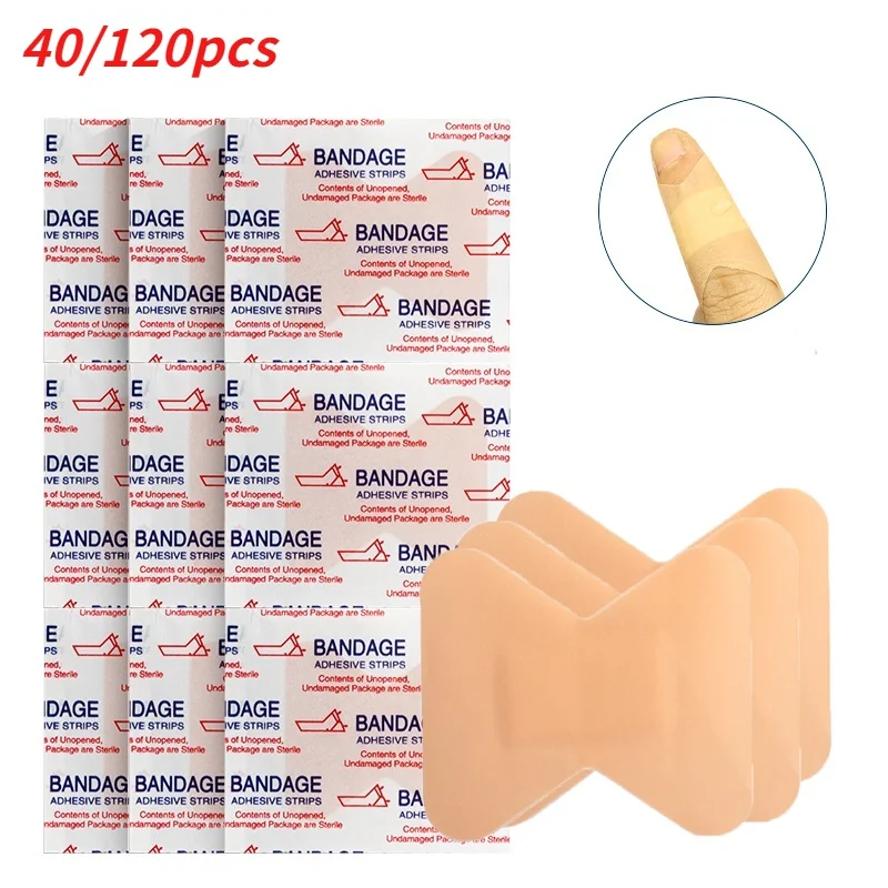 40/120 pçs band-aids impermeável respirável almofada adesivo gesso ferida hemostasia adesivo banda bandagem de primeiros socorros