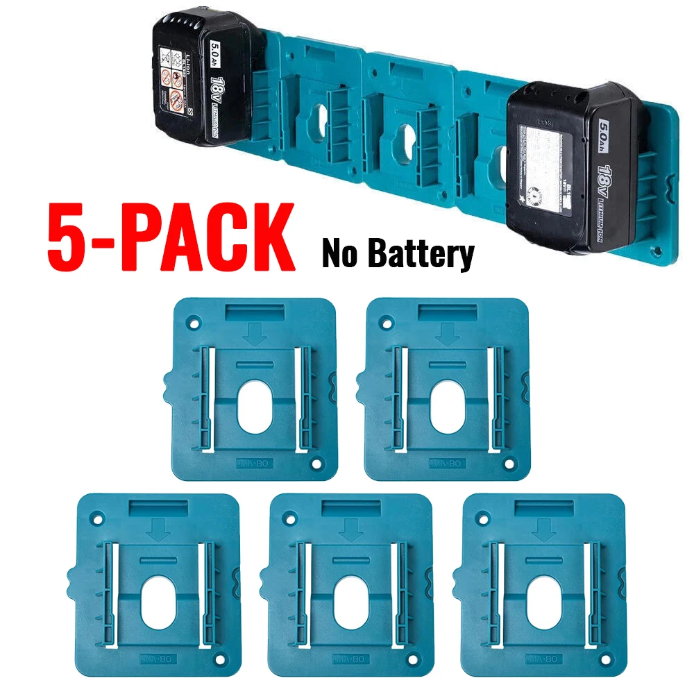 Soporte de batería de 5 uds para herramientas de batería de iones de litio Makita de 18V soporte de máquina estante de almacenamiento montaje en pared para BL1860 BL1850 (sin batería)