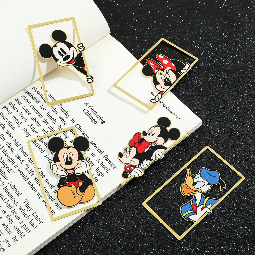 น่ารักการ์ตูน Mickey Book Mark แฟนอะนิเมะคอลเลกชันหนังสือคลิปโลหะบุ๊คมาร์คของขวัญนักเรียนโรงเรียนเครื่องเขียนของเล่นเด็ก