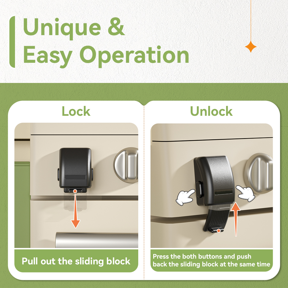 SAFELON 1 パックアップデートベビー安全オーブンドアロック、キッチン安全オーブンドアロック、赤ちゃんと幼児用チャイルドプルーフロック