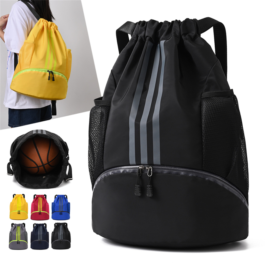 Drawstring Fitness Mochila para homens e mulheres, mochila de basquete, treinamento ao ar livre, futebol, futebol, treinamento, ginásio saco