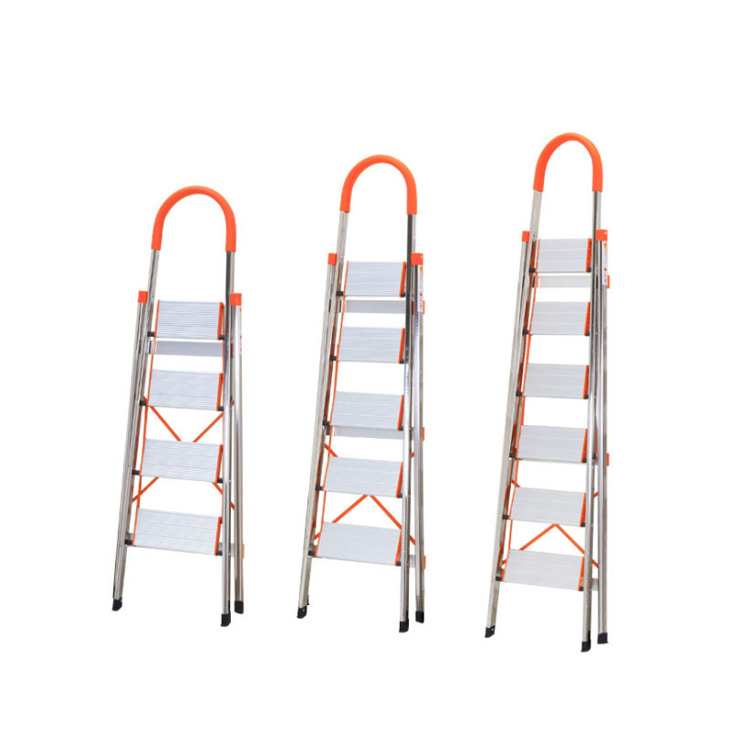 Gran oferta de escalera de aluminio de 5 escalones, escalera antideslizante plegable portátil en espiga, escalera interior para el hogar, accesorios de Hardware marino para RV