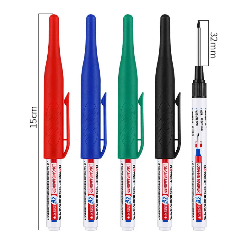 4/5 ชิ้น 20 + 32 มิลลิเมตร Deep Hole Marker ปากกาห้องน้ํากันน้ําห้องน้ําไม้ตกแต่งอเนกประสงค์ยาวหัวน้ํามันเครื่องหมายปากกา