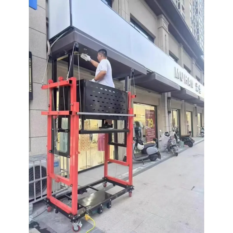 Electric Mobile Scaffolding Lift 500KG Loading Capacity 4-12M Height Folding Platform With Remote Control For Construction
