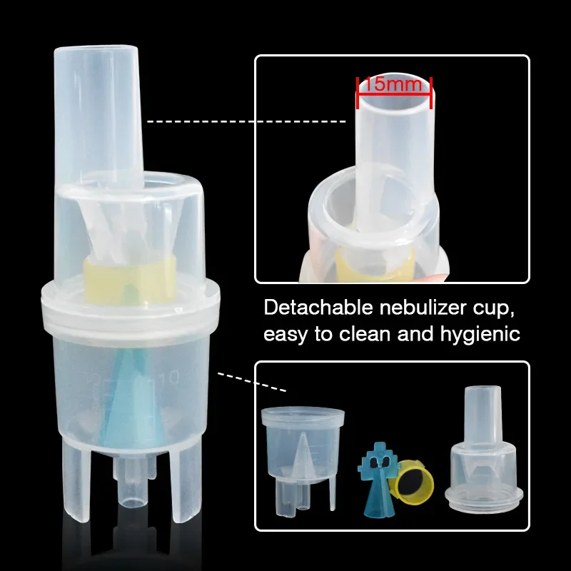 Juego de inhalador para niños y adultos, catéter de inhalador de tubo suave, nebulizador, taza, filtros, compresor de aire para el hogar familiar, atomización, cuidado de la salud