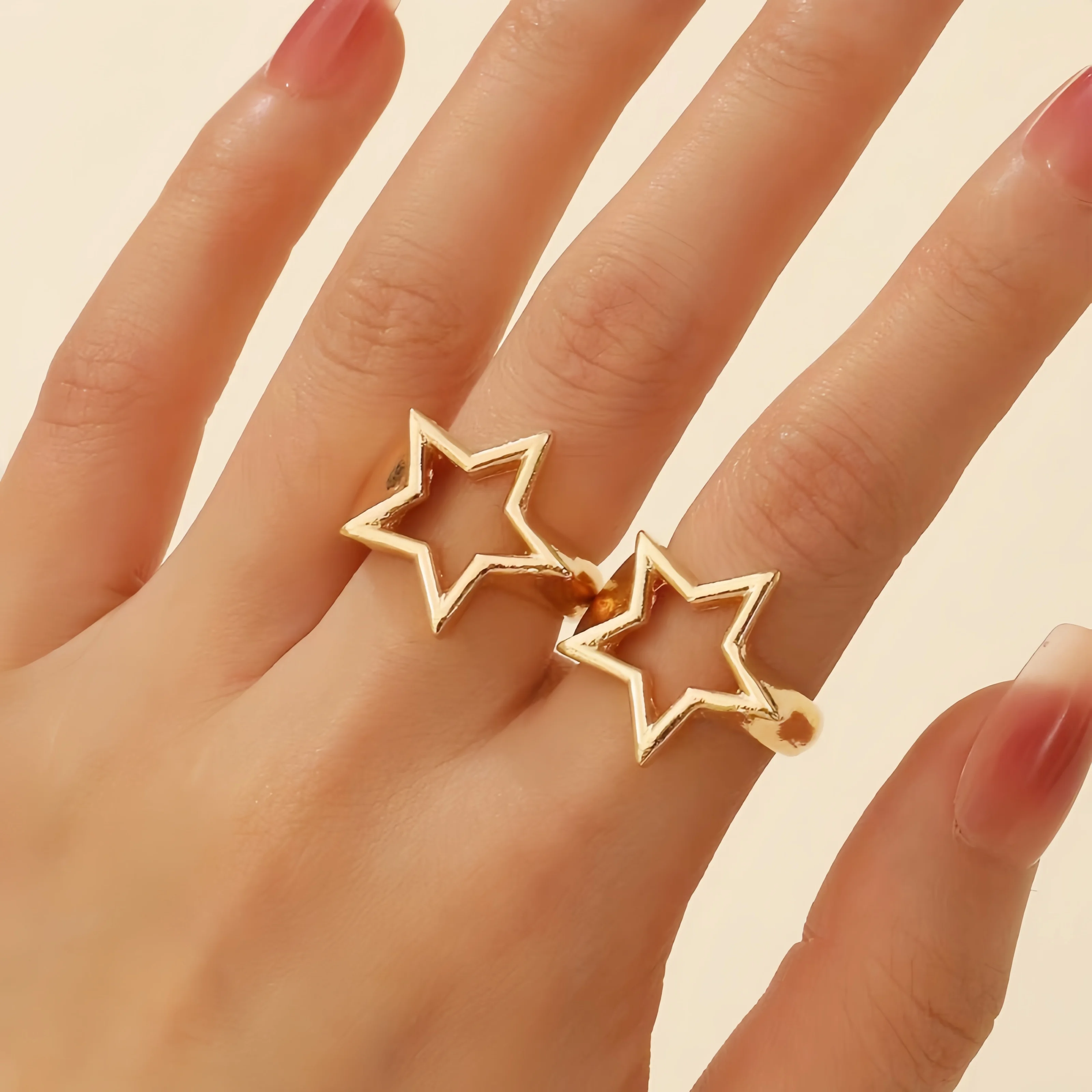 1 pezzo di anello da donna con apertura a linea irregolare geometrica minimalista retrò alla moda, adatto per ragazzi alla moda e affascinanti