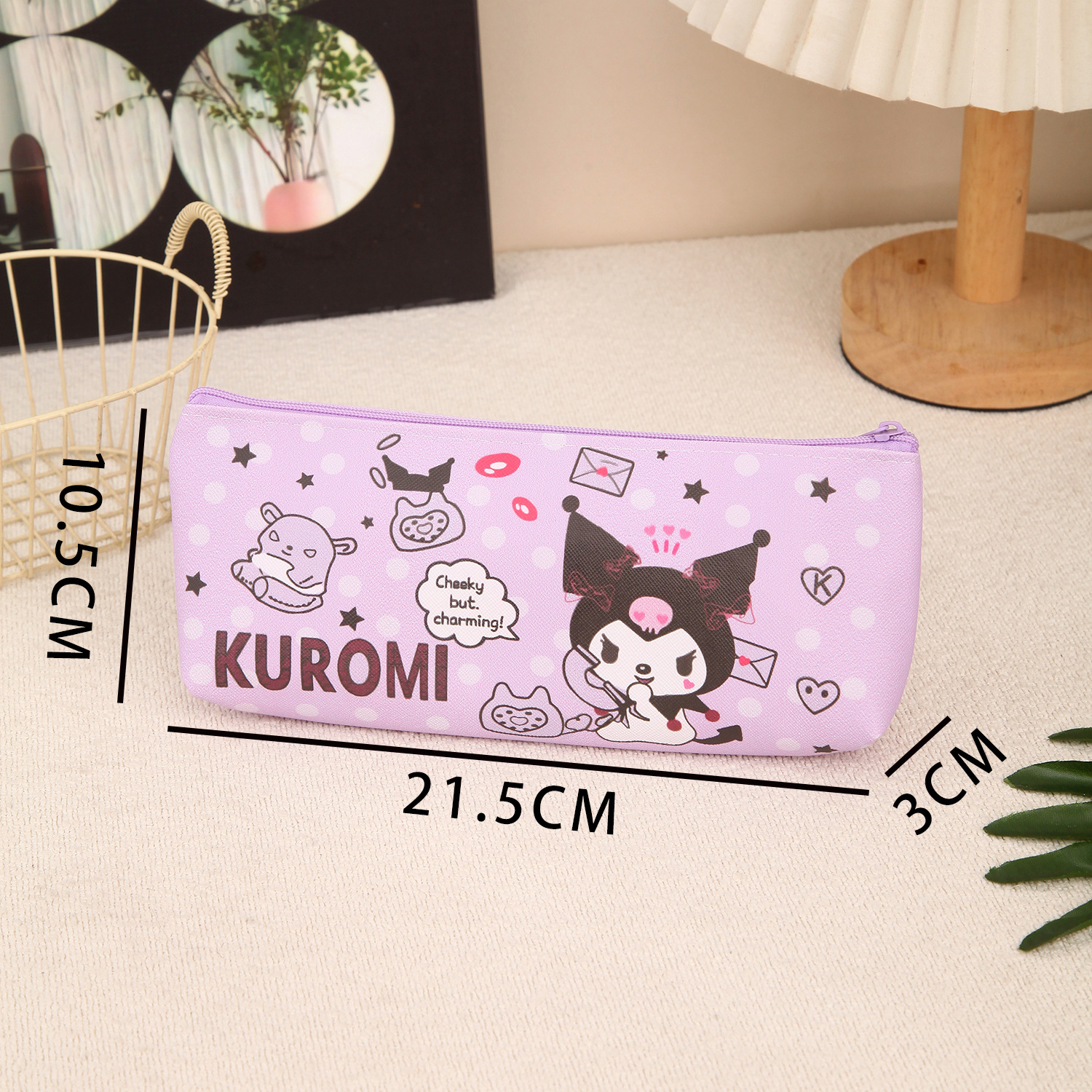 Sanrio estuche para lápices Cinnamoroll Hello Kitty Kuromi Melody bolsa de papelería PU impermeable lápices bolsa estudiante lápiz papelería