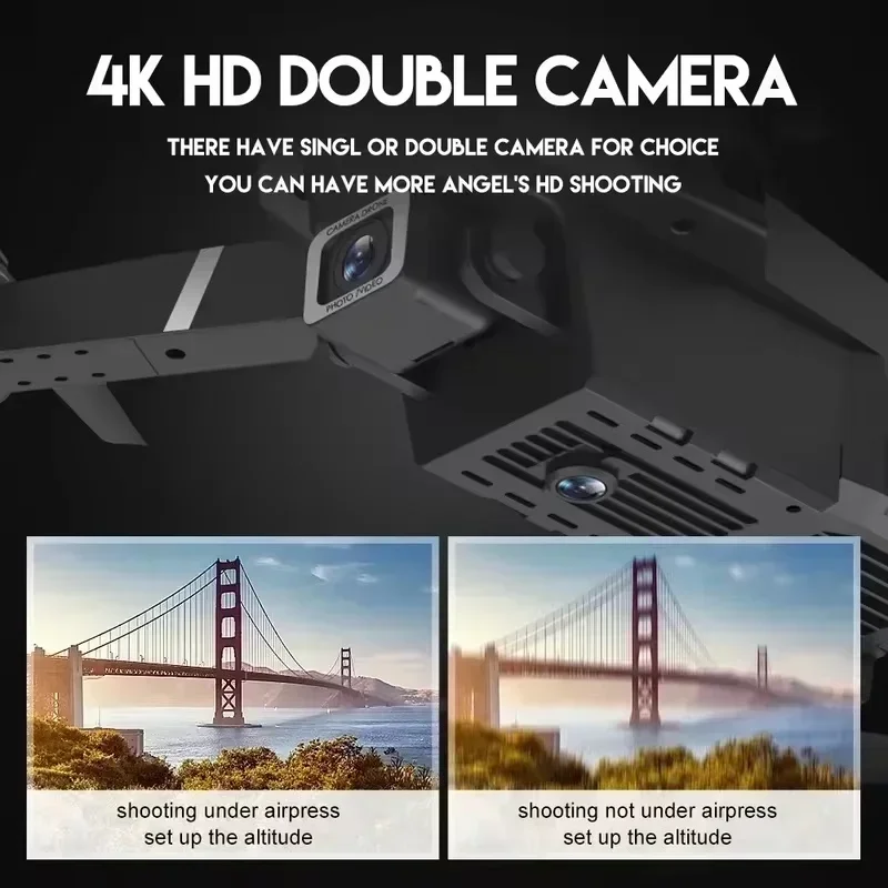 Foldable E88Pro RC Drone with 8K Professional Dual HD Camera 1080P Wide Angle WIFI FPV Helicopter Height Hold​