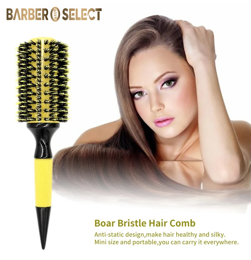 6 ขนาดท่ออลูมิเนียมขนไนลอนเข็มผม Curling Comb Cross-Border รอบจุดลูกกลิ้งหางจัดแต่งทรงผมหวีช่างทําผมเครื่องมือ