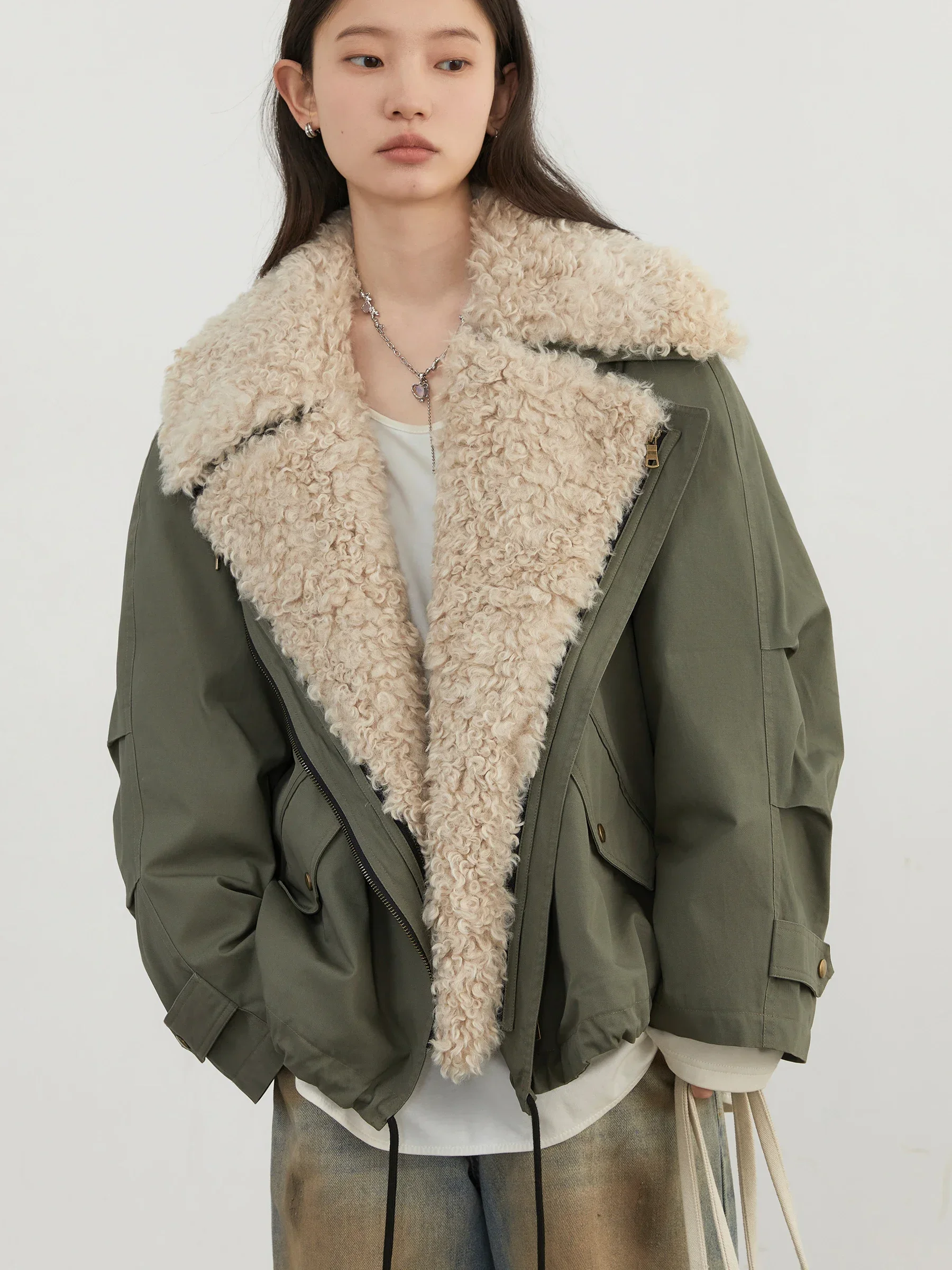 CHIC VEN-abrigos para mujer, ropa de calle holgada e informal, Chaqueta de algodón Retro para motocicleta, abrigo grueso y cálido para mujer, Otoño e Invierno 2024