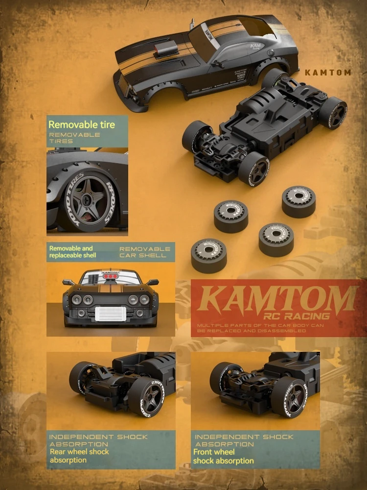 Kamtom-子供向けの四輪駆動玩具車,リモートコントロールカー,高速充電,ドリフトモデル,プロのレーシングギフト,大人向け
