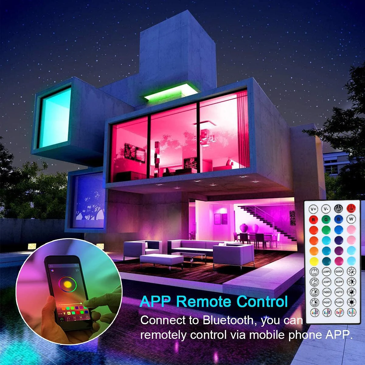 RGB Led ライト部屋用 10 メートル 20 メートル 30 メートル音楽同期 Led ストリップライト柔軟なリボンテープ部屋の寝室の装飾テレビのバックライト