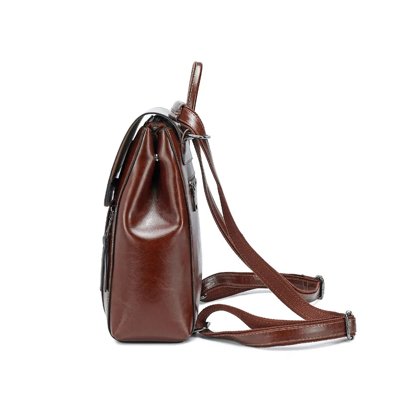 Zaino da donna Borsa a tracolla a tracolla Borsa a tracolla per laptop in vera pelle per ragazze da scuola femminile in pelle naturale