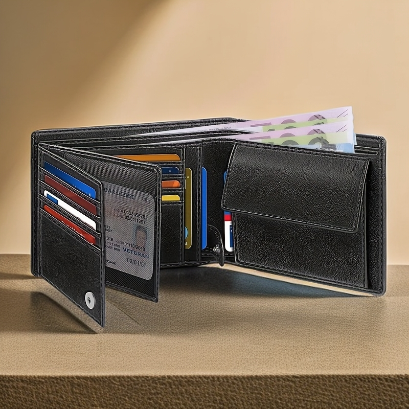 YATBEST Мужской кошелек RFID с защитой от кражи, вкладыш, тройной кошелек, большой вместительности с нулевым мешком для денег, сумка для кредитных карт