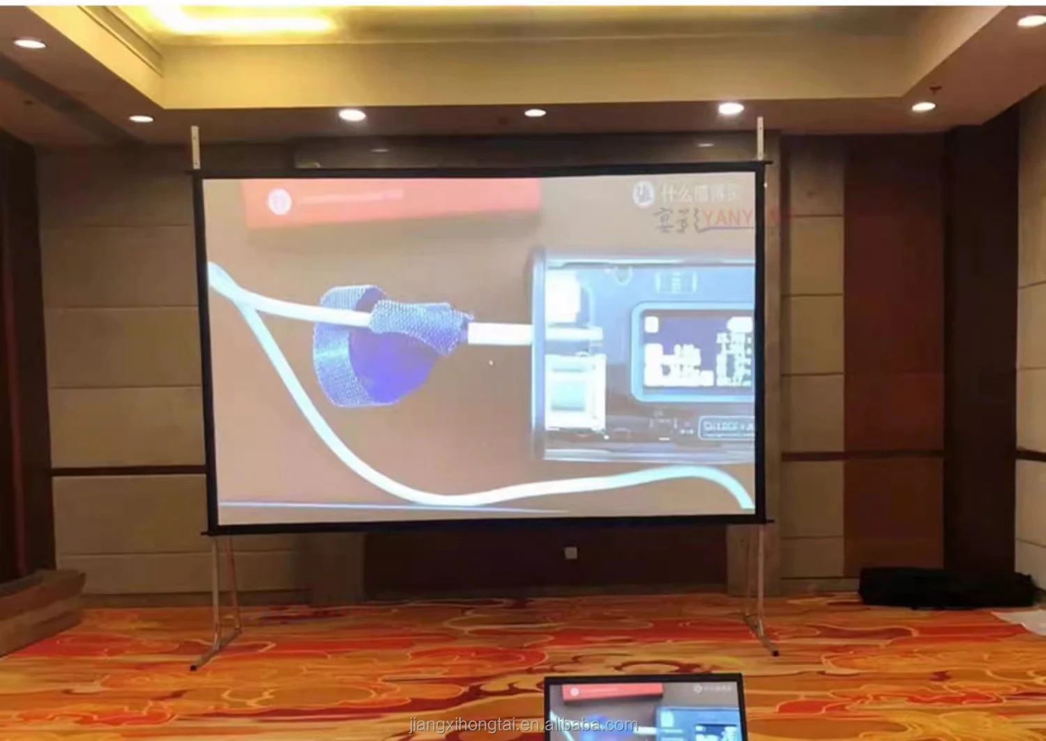 Tela de projeção ALR motorizada para montagem em celling de parede UST Cinema doméstico de tensão de aba de 120 polegadas