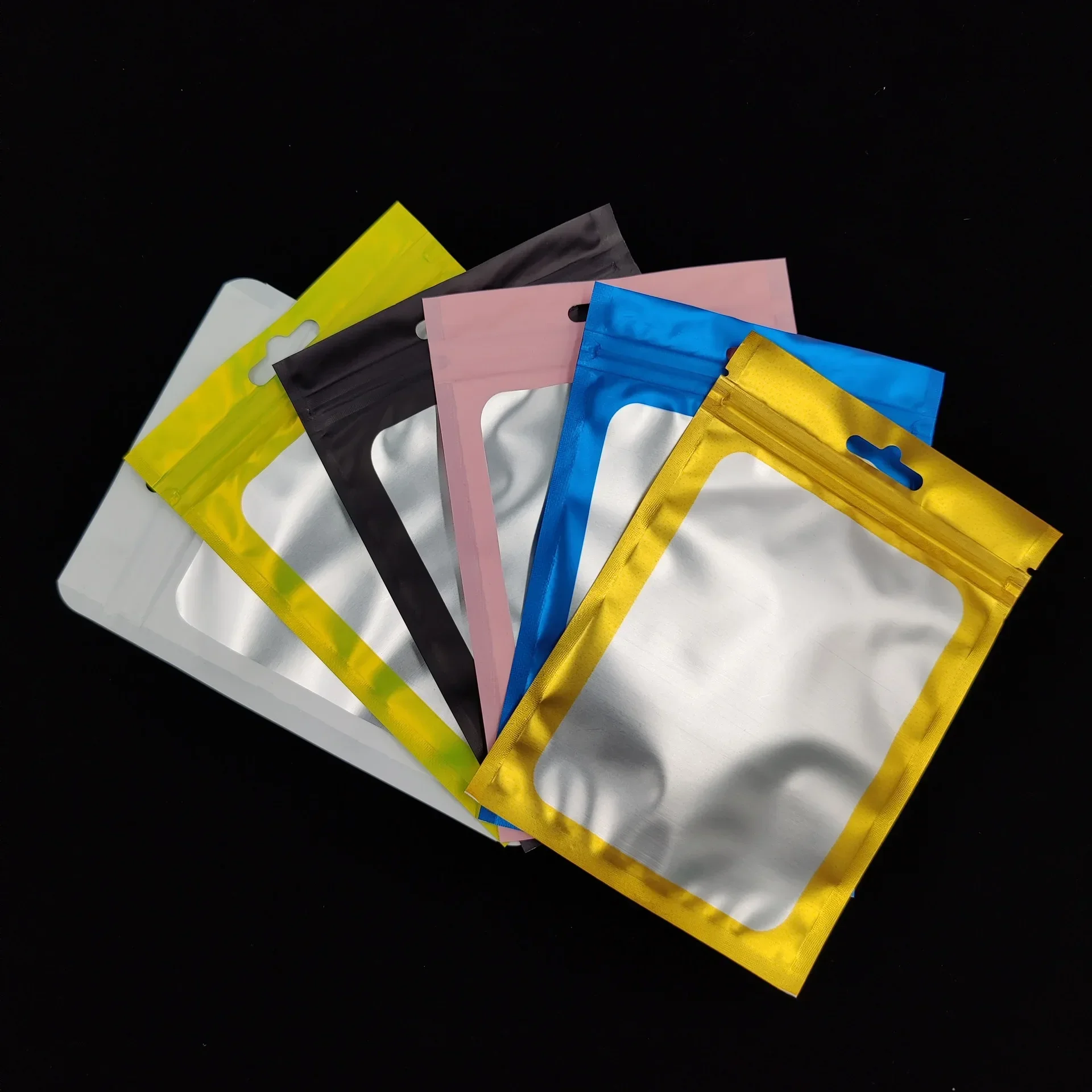 Bộ 50 Nhựa Nhiều Màu Sắc Túi Tự Hàn Kín Có Thể Tái Sử Dụng Nhỏ Ít Ziplock Vòng Cổ Treo Túi Xách Cho Trang Sức Bao Bì Tặng Túi Đựng
