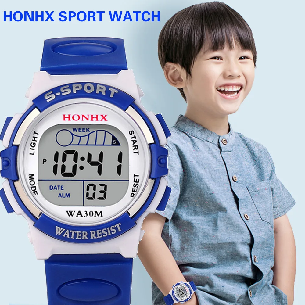 Crianças à prova dwaterproof água meninos digital led relógio esportivo crianças alarme data relógio presente crianças relógios casuais pulseira