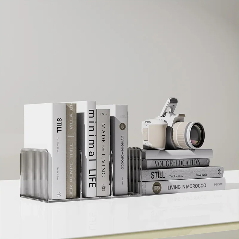 Transparente Buchstützen Ständer Bücherregal Desktop Dekorative Lagerung Rack Buchstütze Buch Halter Schule Schreibwaren