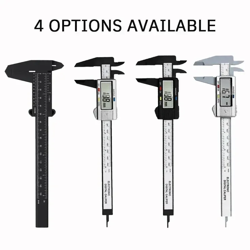 Calibrador Vernier Digital, herramienta de medición de plástico de 150Mm con pantalla Lcd para estudiantes y ingenieros, Mini regla de precisión