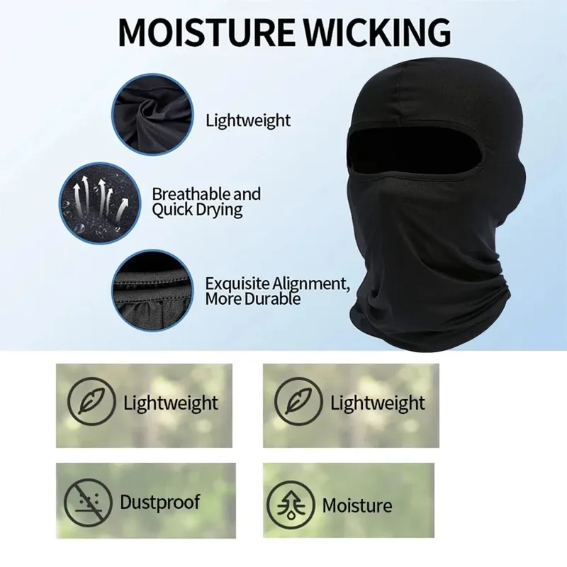 Masque de ski pour hommes Masque complet Cagoule Masques de ski noirs couvrant le cache-cou
