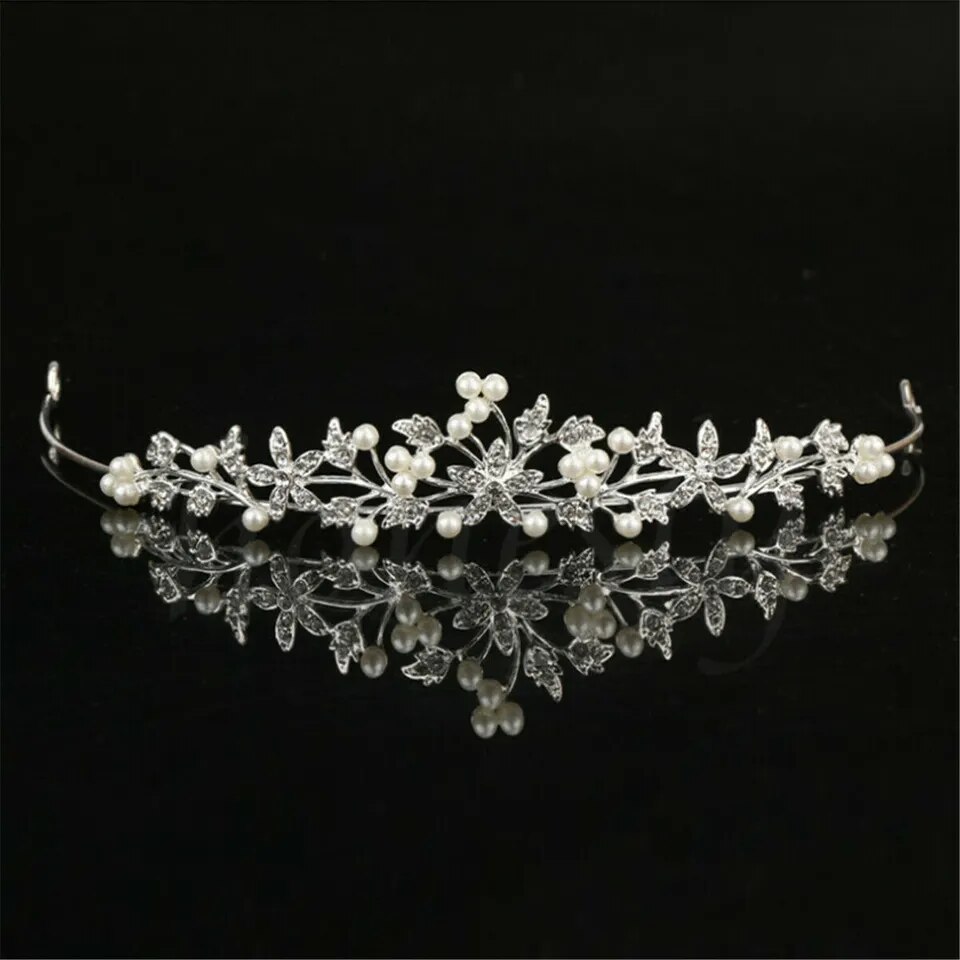 Braut perlen krone stirnband diamant haar zubehör legierung strass prinzessin hochzeit stirnband braut kopfschmuck kronen