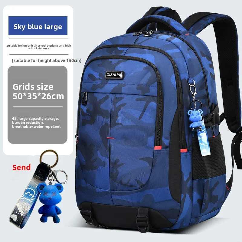 2025 nueva mochila de viaje al aire libre de camuflaje para hombres mochila de 2 tamaños para hombres bolso escolar de alta capacidad para estudiantes universitarios niños
