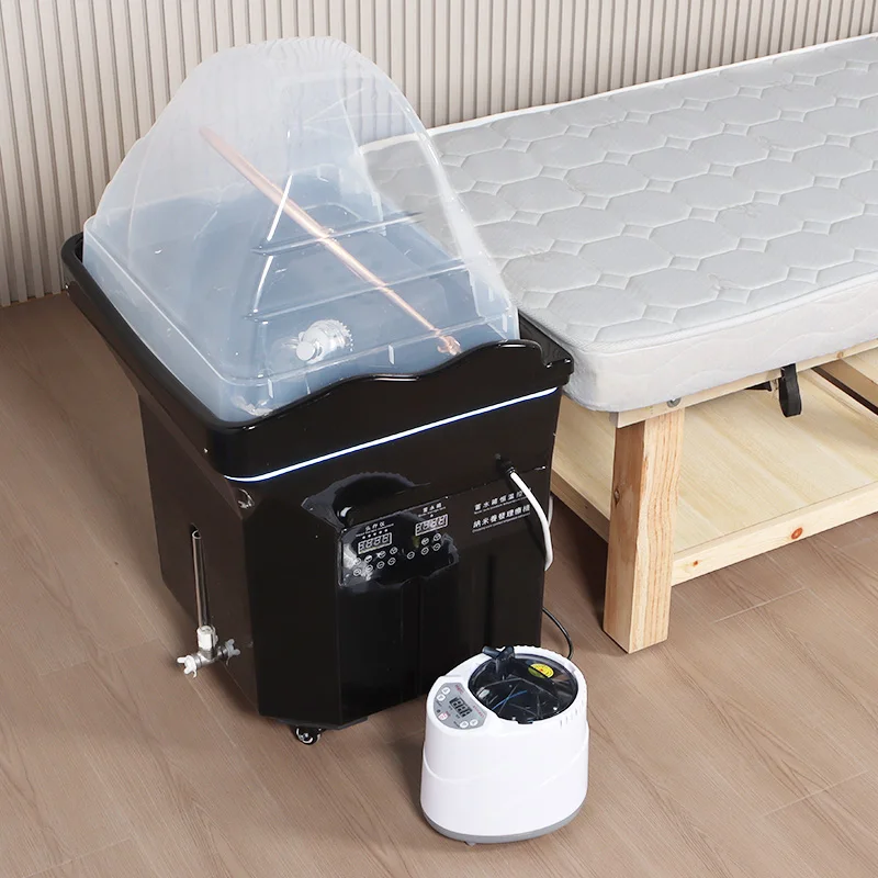Tanque de agua de 60 litros, muebles de salón, cama de champú, silla, equipo cómodo, champú japonés, SPA con LED