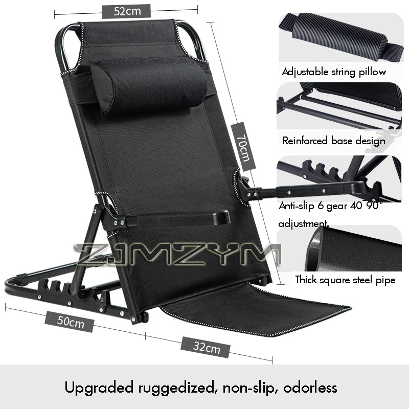 Multifunctional Lifting Bed Backrest Folding for Adult Adjustable Angle Back Rest Steel Large 6/7 Gears