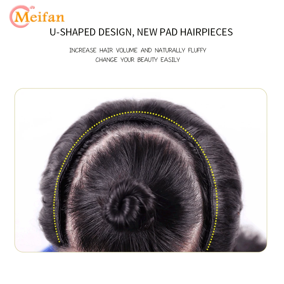 MEIFAN Tổng Hợp Thẳng Dài Hình Chữ U Nửa Đầu Tóc Giả Dành Cho Nữ Màu Đen Nâu Clip Trong Tóc Tự Nhiên Giả bộ Tóc Giả