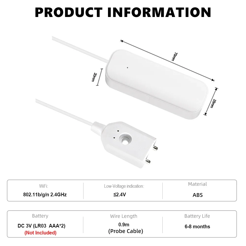 Tuya wifi/zigbee sensor de nível de água alarme de vazamento detector de vazamento de inundação vida inteligente app alerta de água alarme de transbordamento casa