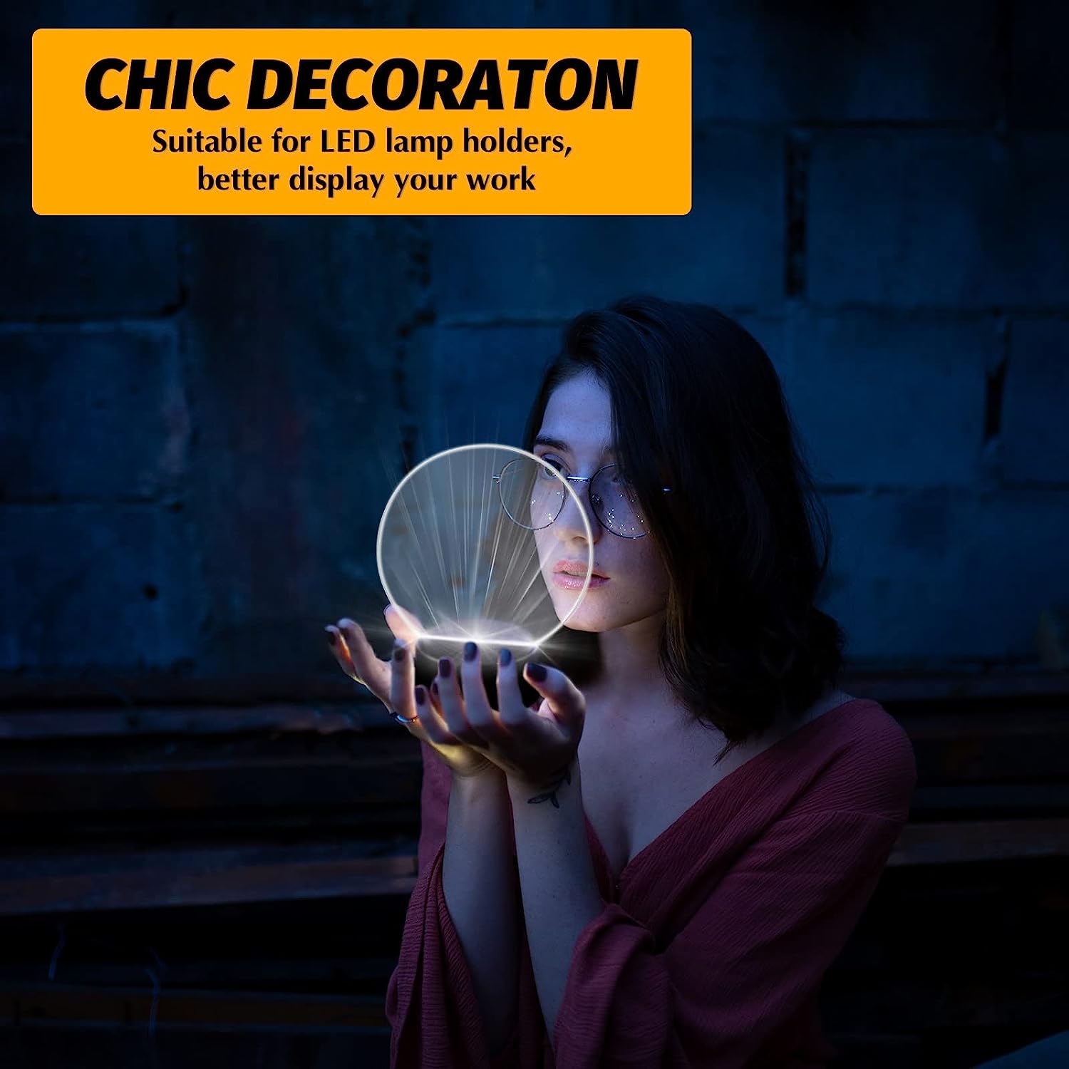12 Pcs 3D Night LED Light Lamp Base 16 Colors Decorative Light Show Display Stand with Remote USB Cable for Acrylic Resin Glass