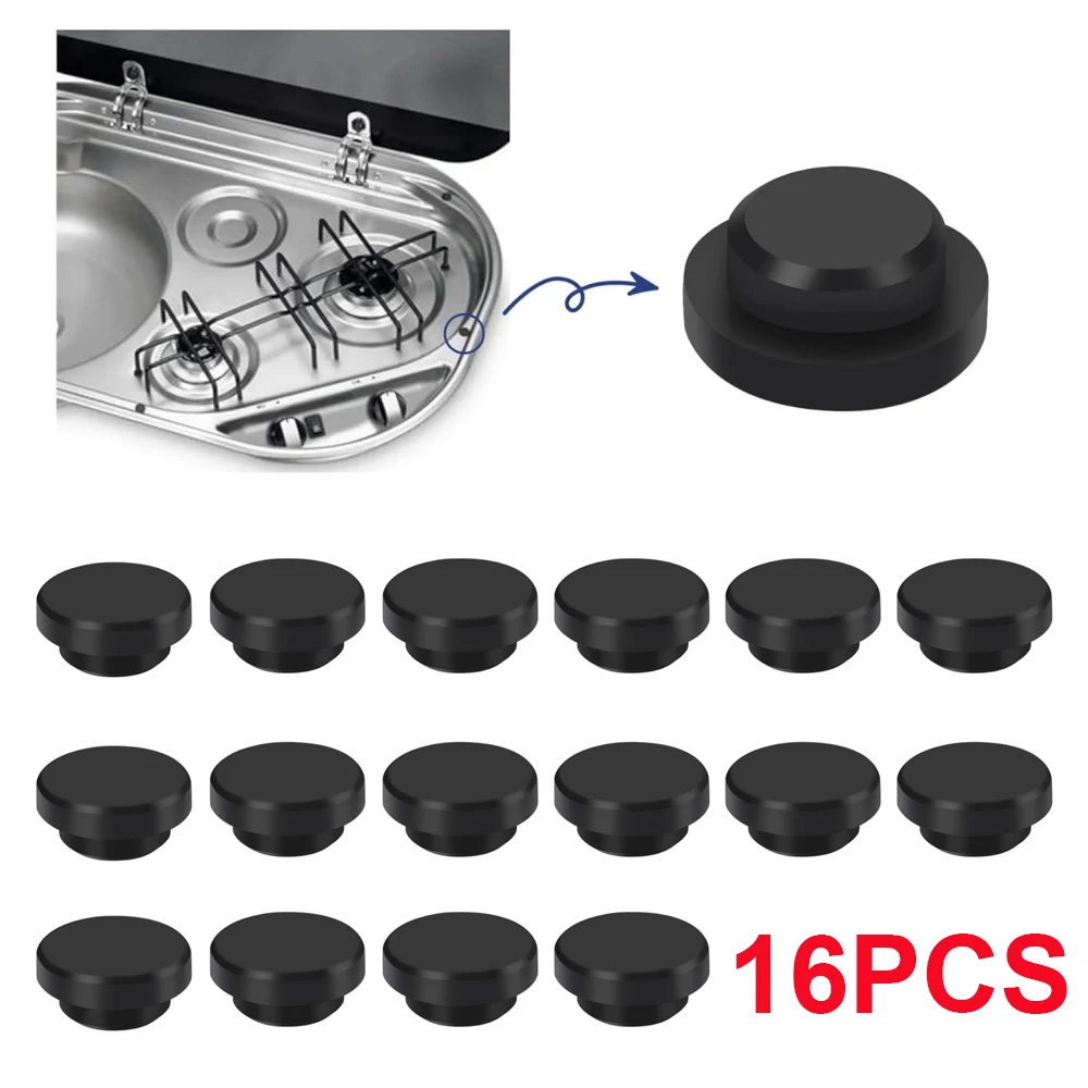 16 SZTUK / ZESTAW Gumowych zaślepek do Smev Dometic Grommet Sleeve Pan Hob Support Motorhome Caravan Camper Van Camper Trailer Akcesoria
