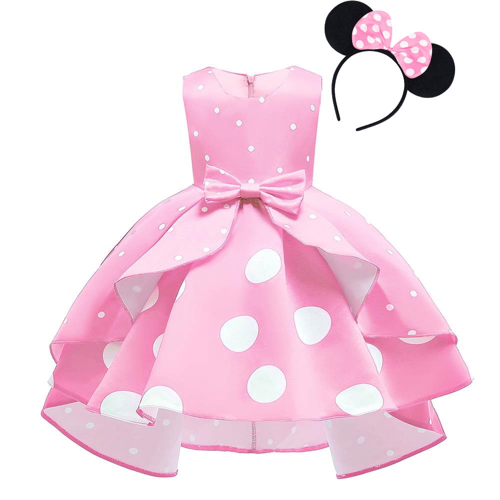 Vestidos para niña, ropa para niña, vestido de princesa tutú + diadema con orejas de Minnie Mouse, disfraz elegante para fiesta de cumpleaños y Halloween