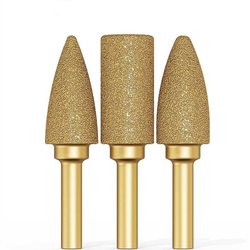 6Mm Máy Hút Chia Lửa Bằng Đồng Nguyên Kim Cương Đầu Mài Burrs Khắc Khoan Hợp Kim Đính Đá Ngọc Bích Bong Tróc Gang Đánh Bóng Dụng Cụ Khắc