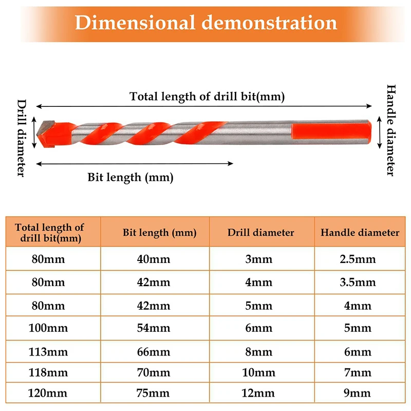 4/5/7Pcs Multifunctional Drill Bits Ceramic Tile Drill Bits Set Marble Perforator Glass Drill Bit Woodworking Drill Bit Tools