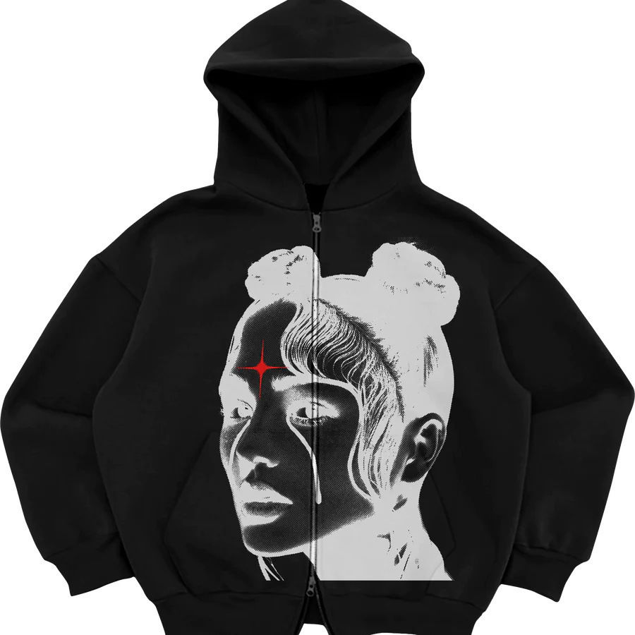 Sudaderas con capucha góticas Retro High Street Y2k con cremallera, ropa para hombres y mujeres, sudadera holgada Punk de Hip Hop, jersey con cremallera, cárdigan