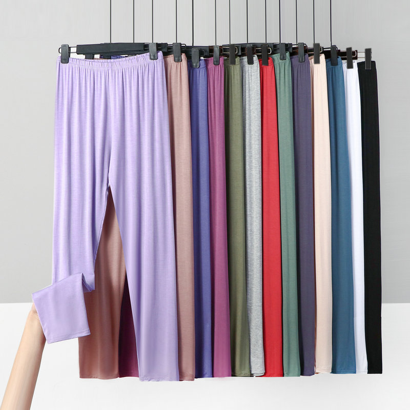 Leggings finos de Modal de talla grande XL a 8XL, legging hasta el tobillo de color sólido, pantalones elásticos con base adelgazante para entrenamiento de mujer