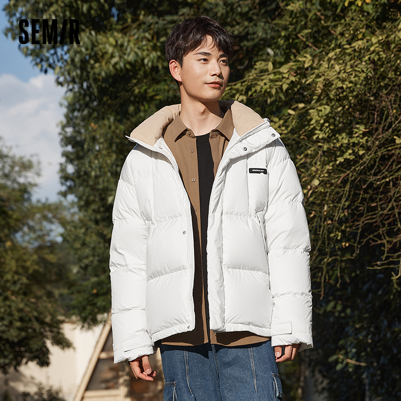 Semir แจ็คเก็ตกันหนาวสำหรับผู้ชาย, แจ็คเก็ตกันหนาว2023สีทึบเรียบง่ายแจ็คเก็ตลำลองสำหรับเดินทางอบอุ่น