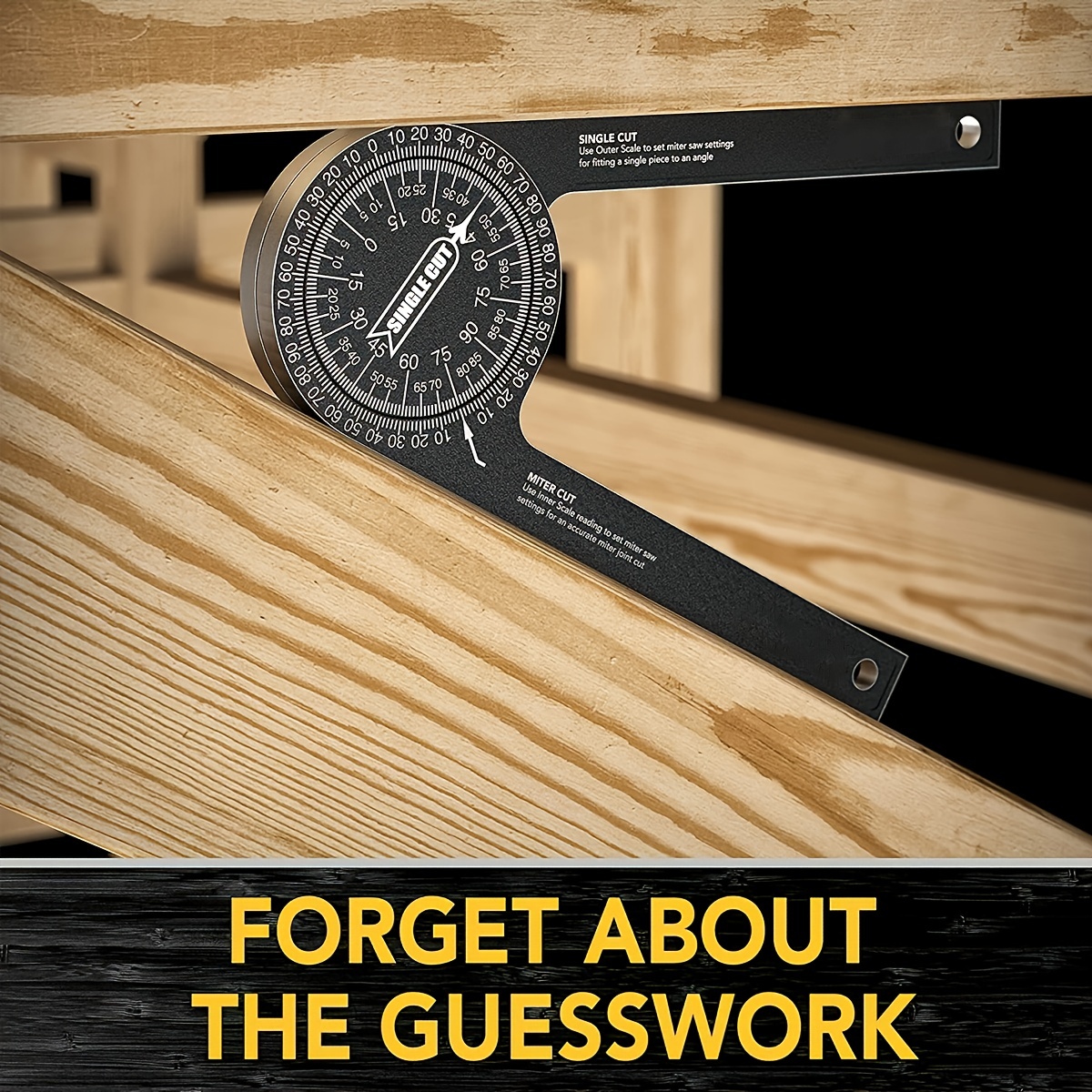 Transferidor de serra de esquadria de alumínio |   Localizador de ângulo à prova de ferrugem de 7 polegadas com balanças gravadas a laser de precisão