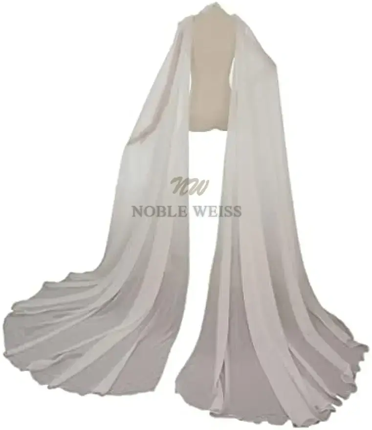 Entfernen Sie lange Schleppe, Drag Chiffon, Hochzeitskleid, Umhang, langer Schulterumhang, Brautwickel, individuell gestaltet