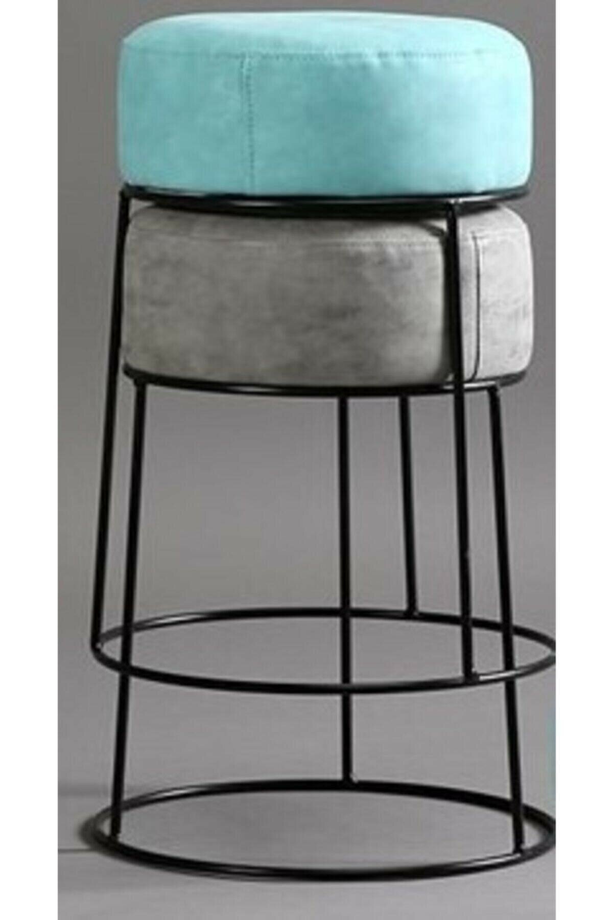 Bulan Abu-abu Gelap Kursi Bulu Thailand Berbulu dengan Kaki Logam