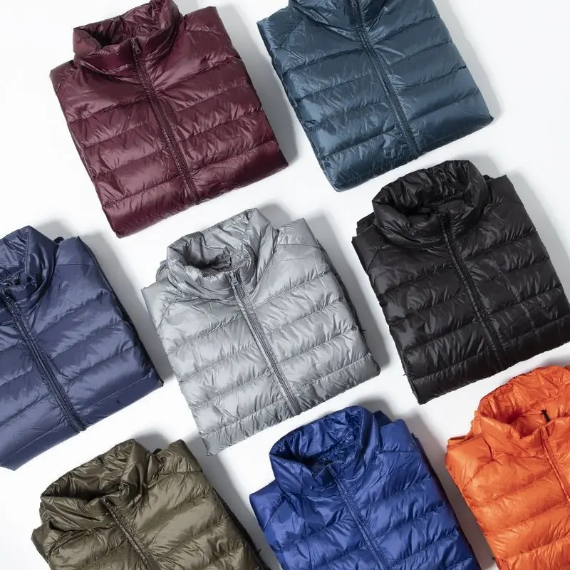 Jaqueta Masculina Leve de Aodão com Isolamento Térmico para Outono e Inverno, Estilo Curto com Gola Alta, Casual e Portátil...