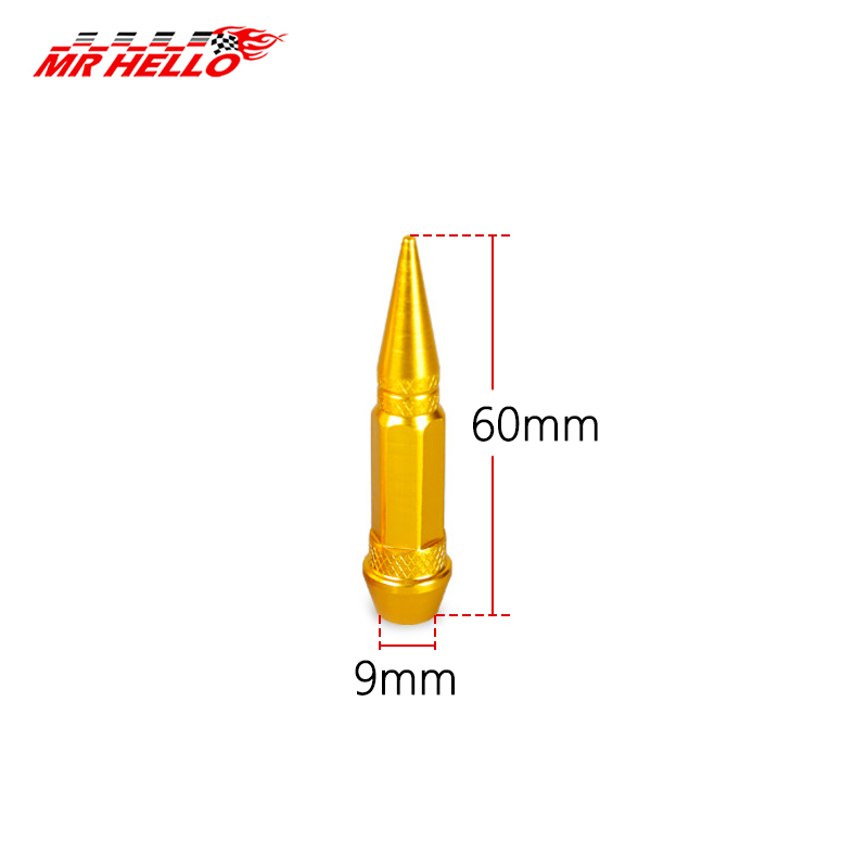 4 pçs universal de alumínio estilo do carro tunning tampa da haste da válvula do pneu do carro em forma de pico metal poeira cobre tampa para bicicleta motocicleta