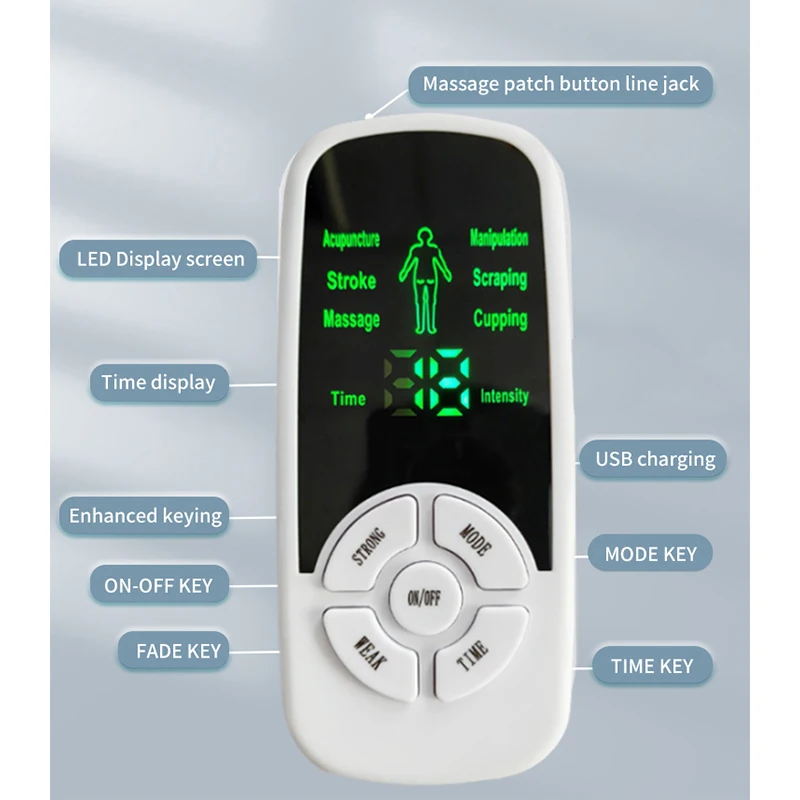 Multi-Functional PULSE เครื่องกระตุ้นกล้ามเนื้อไฟฟ้านวดหลัง TENS การฝังเข็ม Meridian กายภาพบําบัดดิจิตอลเครื่องมือนวด