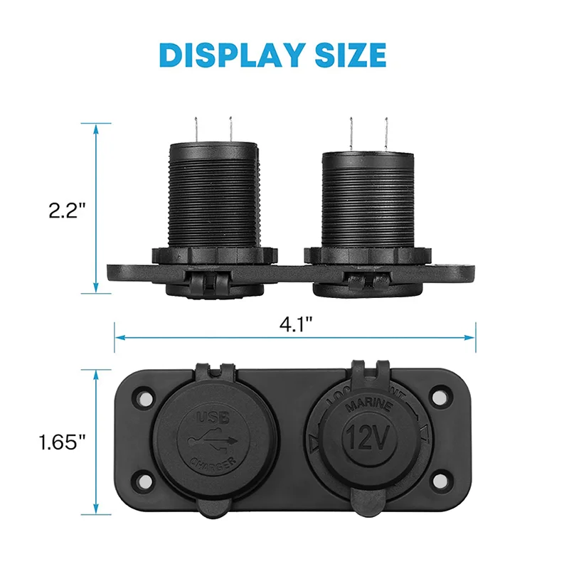 シガーライターソケットスプリッター 12V デュアル USB 充電器電源アダプターコンセント車ボートマリンオートバイスクーター RV DIY キット