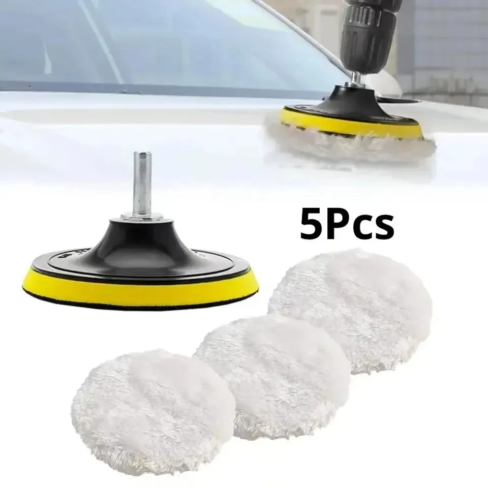 5-teiliges 3/4/5 Zoll Polier-Set für Auto-Gadgets, Auto-Polierpad, Autowachs, Schwamm, Scheibe, Wolle, Rad, Autolackpflege, Polierpad